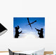 Soldiers Practice Over-the-head Rifle Wall Decal