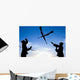 Soldiers Practice Over-the-head Rifle Wall Decal