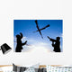 Soldiers Practice Over-the-head Rifle Wall Decal