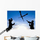 Soldiers Practice Over-the-head Rifle Wall Decal
