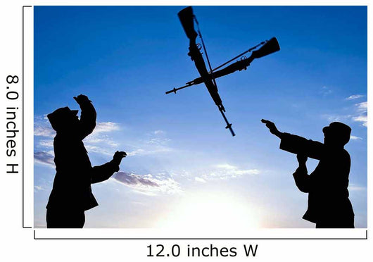 Soldiers Practice Over-the-head Rifle Wall Decal