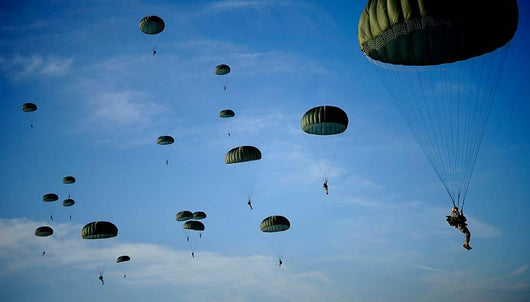 Soldiers Descend under Parachute Wall Decal