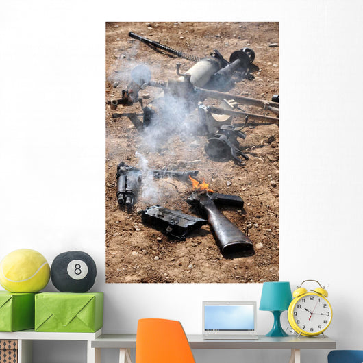 Pieces Enemy Weapons Lay Wall Decal
