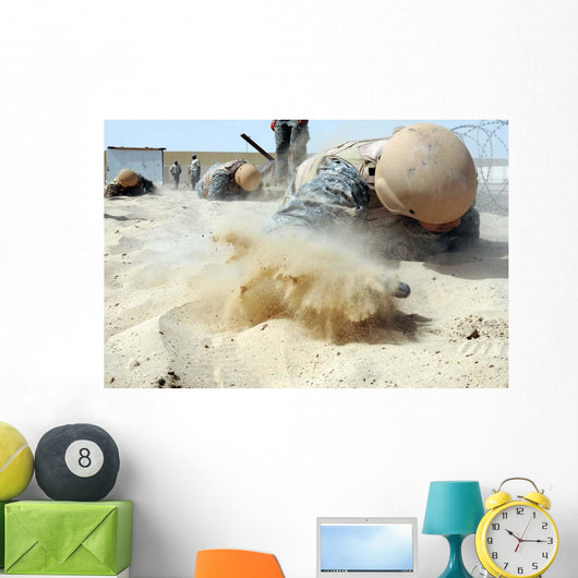 Army Soldier Pulls Himself Wall Decal
