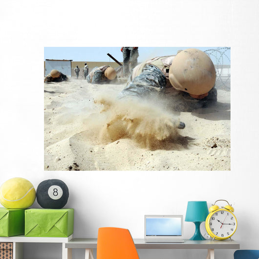 Army Soldier Pulls Himself Wall Decal