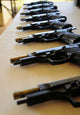 Handguns Lined up Table Wall Decal