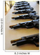 Handguns Lined up Table Wall Decal