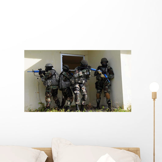 Security Forces Members Perform Wall Decal