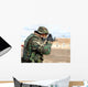Soldier Fires Rounds down Wall Decal