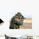 Soldier Fires Rounds down Wall Decal