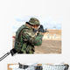 Soldier Fires Rounds down Wall Decal