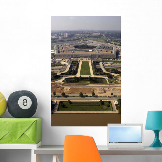 Aerial Photograph Pentagon with Wall Decal Design 1