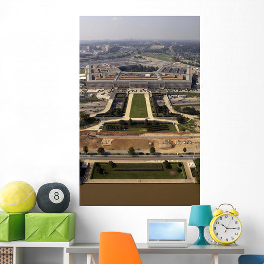 Aerial Photograph Pentagon with Wall Decal Design 1