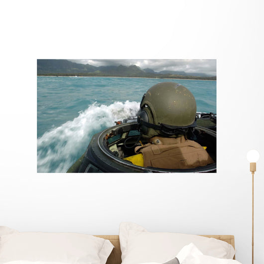 Us Marine Driving Amphibious Wall Decal