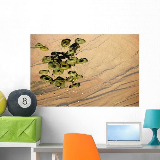 Pallets Cargo Dropping from Wall Decal