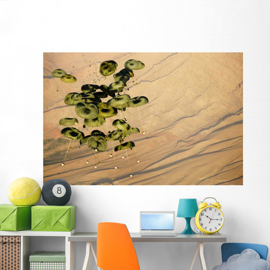 Pallets Cargo Dropping from Wall Decal