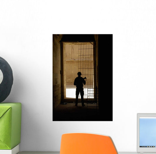 Us Army Soldier Checking Wall Decal