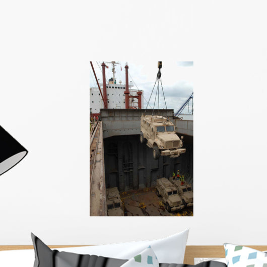 Harbor Crane Lifts Mine-resistant Wall Decal