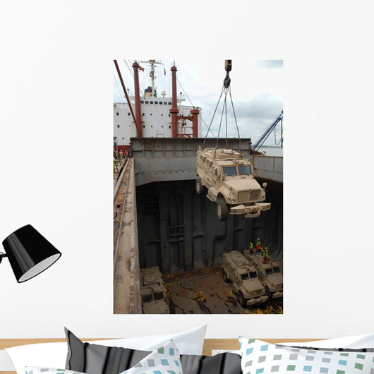 Harbor Crane Lifts Mine-resistant Wall Decal