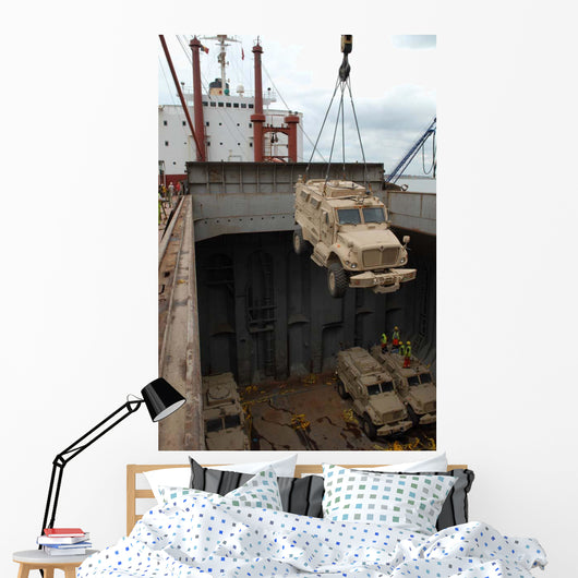 Harbor Crane Lifts Mine-resistant Wall Decal