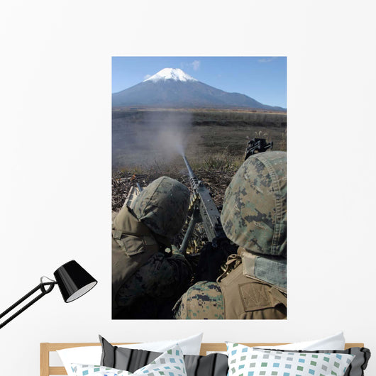 Marines Fire M2 50 Wall Decal