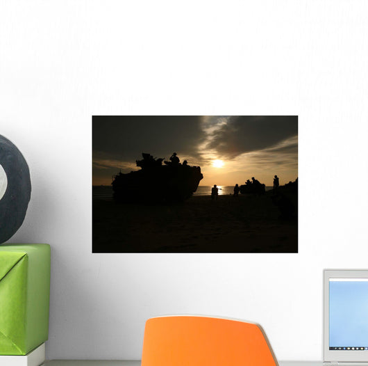Silhouette Marines and Amphibious Wall Decal