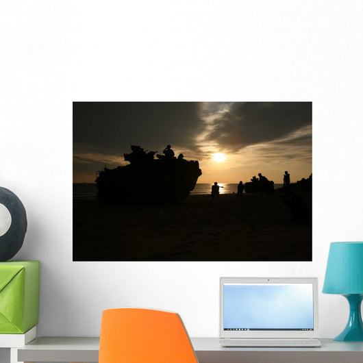 Silhouette Marines and Amphibious Wall Decal