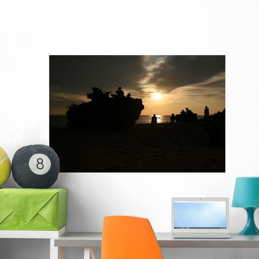 Silhouette Marines and Amphibious Wall Decal