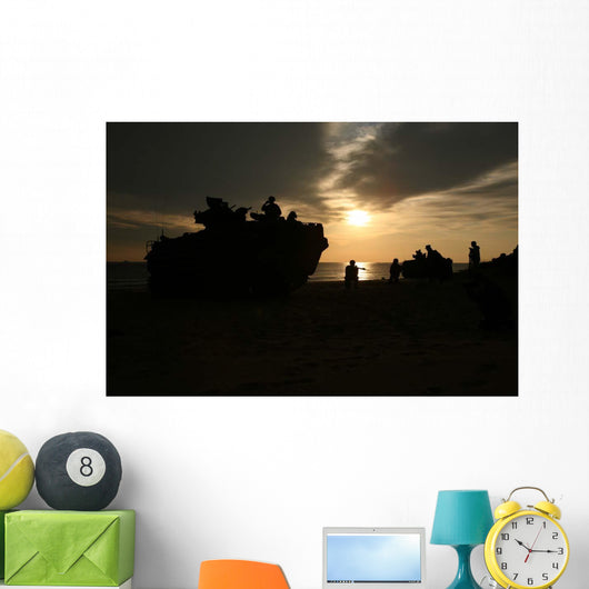 Silhouette Marines and Amphibious Wall Decal