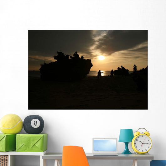 Silhouette Marines and Amphibious Wall Decal
