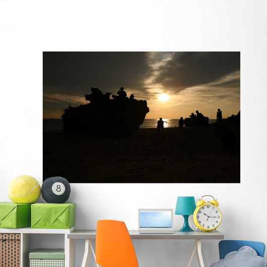 Silhouette Marines and Amphibious Wall Decal