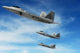 Three-ship Formation F-22 Raptors Wall Decal Design 3