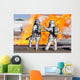 Firefighters Battle Simulated Fire Wall Decal