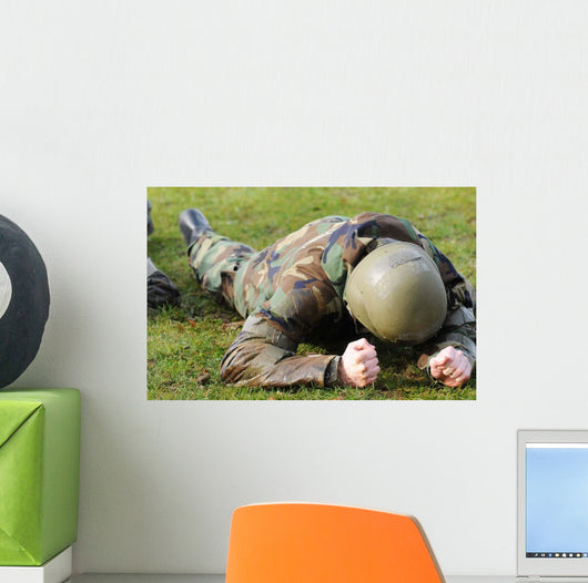 Airman Crawls through Wet Wall Decal