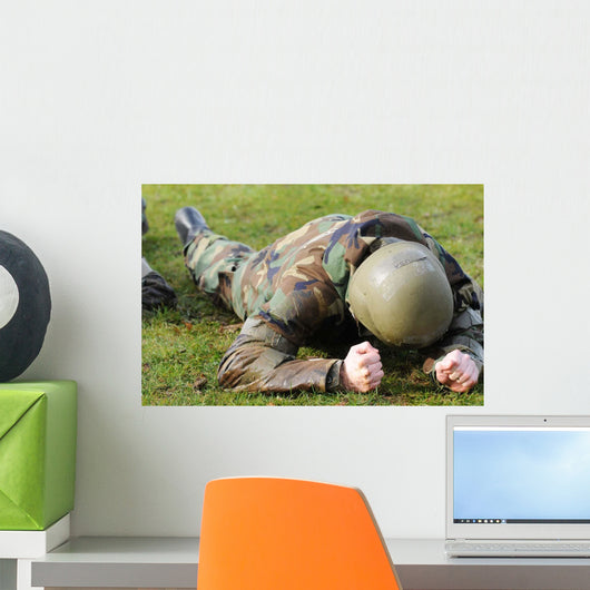 Airman Crawls through Wet Wall Decal
