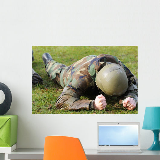 Airman Crawls through Wet Wall Decal