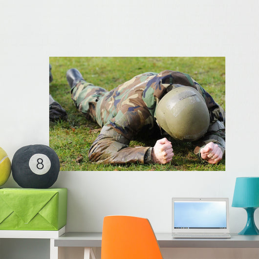 Airman Crawls through Wet Wall Decal