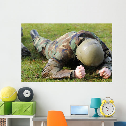 Airman Crawls through Wet Wall Decal