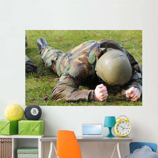 Airman Crawls through Wet Wall Decal