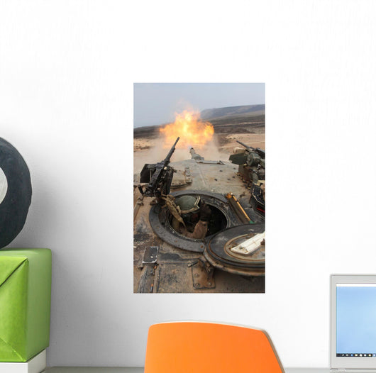Tank Crewman Braces Himself Wall Decal