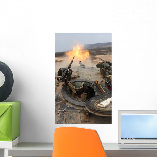 Tank Crewman Braces Himself Wall Decal