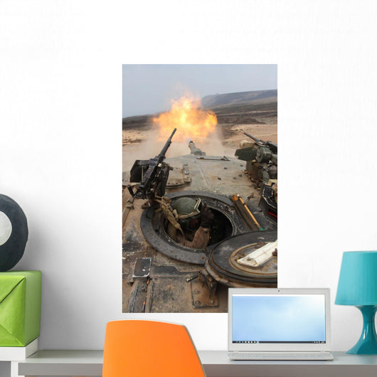 Tank Crewman Braces Himself Wall Decal