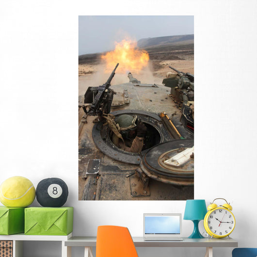 Tank Crewman Braces Himself Wall Decal
