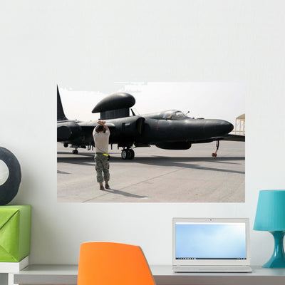 Maintenance Airman Guides Pilot Wall Decal shown on a wall