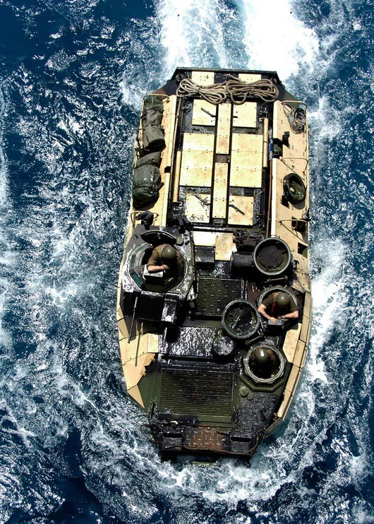 Amphibious Assault Vehicle Navigates Wall Decal