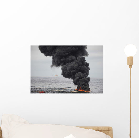 Gathered Concentrated Oil Burns Wall Decal