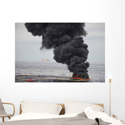 Gathered Concentrated Oil Burns Wall Decal