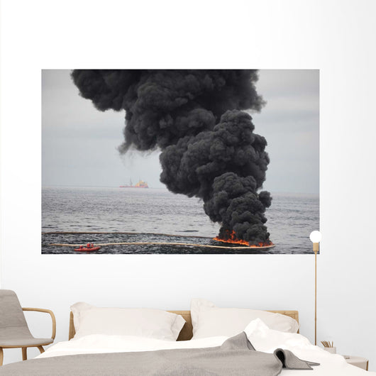 Gathered Concentrated Oil Burns Wall Decal