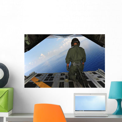 Airman Observes Waters Gulf Wall Decal shown on a wall