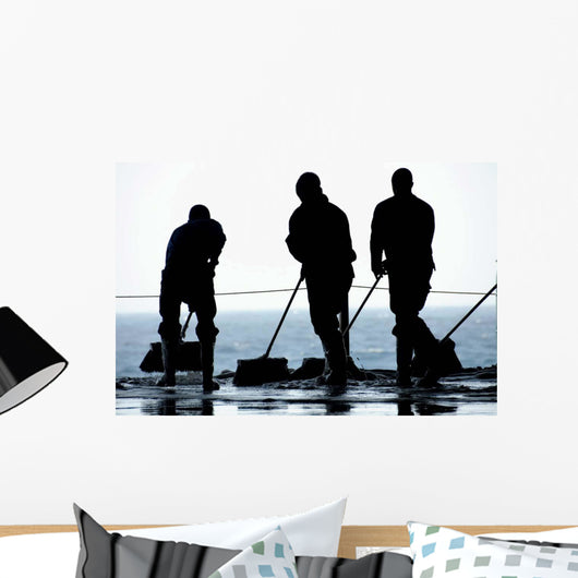 Sailors Sweep out Hangar Wall Decal